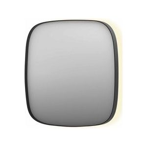 INK SP30 spiegel - 100x4x100cm contour in stalen kader incl indir LED - verwarming - color changing - dimbaar en schakelaar - geborsteld metal black 8409735