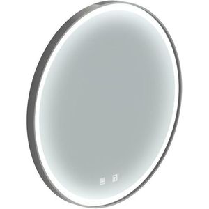 Thebalux Type M spiegel 60x60cm rond met verlichting en spiegelverwarming led zwart aluminium 4SP60044Z