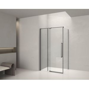 Aqua Vista Taviano Cuadra Zijwand - 110x200cm - incl. montageset - mat zwart SW1209632/SW1209686