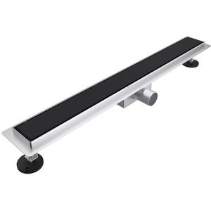 Fortifura Galeria douchegoot 110cm - gesloten rooster - vloerflens - mat zwart SW679913/SW1075301