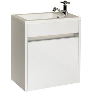 Saniclass Future fonteinkast 40x22cm rechtsdraaiend zonder spiegel wit sw3050/sw3104