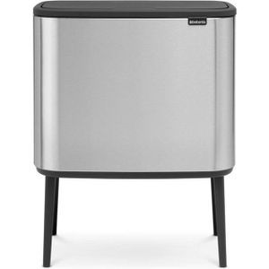 Brabantia Bo Touch Bin Prullenbak - 11 + 23 liter - Afvalscheiding - Matt Steel Fingerprint Proof