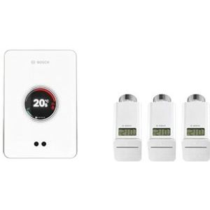 Bosch EasyControl set m. 1x Single slimme kamerthermostaat en 3x Smart radiatorthermostaatkop wit 7736701393
