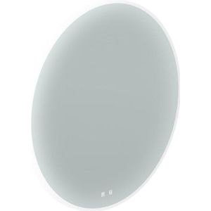 Thebalux Type M spiegel 100x100cm rond met verlichting en spiegelverwarming led wit aluminium 4SP100044W