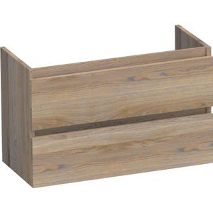 BRAUER Solution Small Wastafelonderkast - 80x39x50cm - 2 softclose greeploze lades - 1 sifonuitsparing - hout - Vintage oak OK-MES80SVO