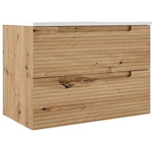 Adema Prime Balance Wastafelonderkast - 80x55x44.9cm - 2 lades - Geintegreerde greep - MDF - Rustiek Eiken