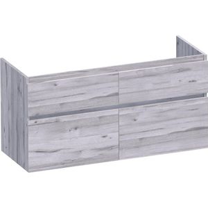 BRAUER Advance Wastafelonderkast - 120x46x60cm - 4 softclose greeploze lades - 2 sifonuitsparingen - en MFC - Birch OK-AD120-4BR