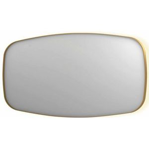INK SP30 spiegel - 160x4x80cm contour in stalen kader incl indir LED - verwarming - color changing - dimbaar en schakelaar - geborsteld mat goud 8409782