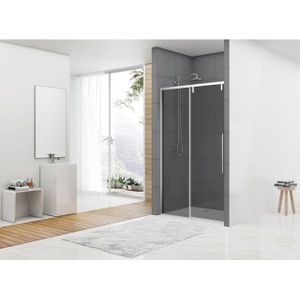 Van Rijn Products ST06 Softclose schuifdeur met 8mm rookglas 158x200cm inclusief greep chroom ST06300160GR