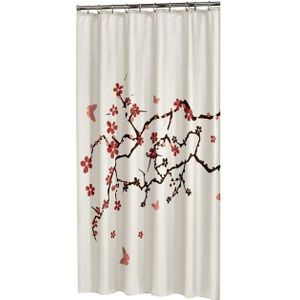 Sealskin Blossom Douchegordijn Polyester 180x200 cm Rood 233451359