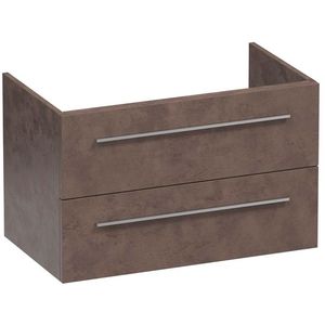 BRAUER EX WastafelOnderkast - 80x46x50cm - 2 softclose lades - zonder greep - 1 sifonuitsparing - MFC - Rusty OK-EX80RU