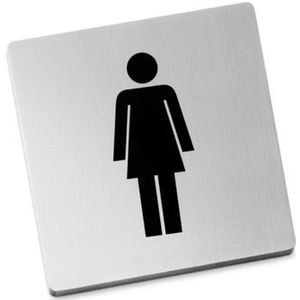 Zack Indici Pictogram vrouw 12.5X10X0.5cm Mat Gesatineerd RVS 50714