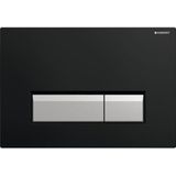 Geberit Sigma40 bedieningplaat met dualflush frontbediening voor toilet 26.6x18.2cm zwart 115600kr1