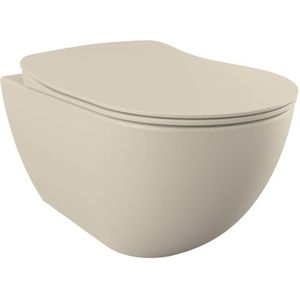 Creavit - Hangend Toilet - Koel Grijs - Spoelrandloos - Met Zitting