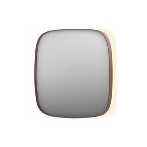 INK SP30 spiegel - 80x4x80cm contour in stalen kader incl indir LED - verwarming - color changing - dimbaar en schakelaar - geborsteld koper 8409724