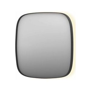 INK SP30 spiegel - 100x4x100cm contour in stalen kader incl indir LED - verwarming - color changing - dimbaar en schakelaar - mat zwart 8409730