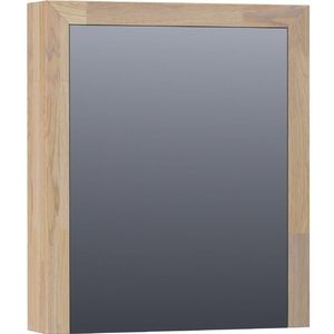 BRAUER natural wood Spiegelkast - 60x70x15cm - 1 rechtsdraaiende spiegeldeur - hout - grey oak 70451R