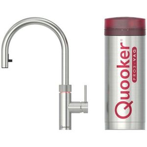 Quooker BE flex kokendwaterkraan - draaibare & uittrekbare uitloop - PRO3 reservoir - Warm / kokend water - RVS 3XRVS-BE