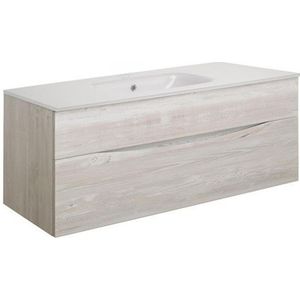 Crosswater Glide II Badmeubelset - 100x45x52cm - 2 lades - greeploos - wastafel ice white - nordic oak SW876205 SW487193