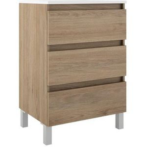 Adema Chaci PLUS Wastafelonderkast - 60x86x46cm - 3 lades - Geintegreerde greep - MFC - kaneel BOX_60_Canela