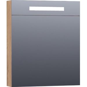 BRAUER Promise Deluxe spiegelkast - 60x70x15cm - met directe verlichting 1 rechtsdraaiende dubbelzijdige spiegeldeur Chateau SK-PRD60RCH