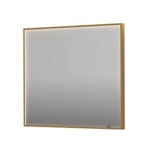 INK SP19 spiegel - 90x4x80cm rechthoek in stalen kader incl dir LED - verwarming - color changing - dimbaar en schakelaar - geborsteld mat goud 8409057