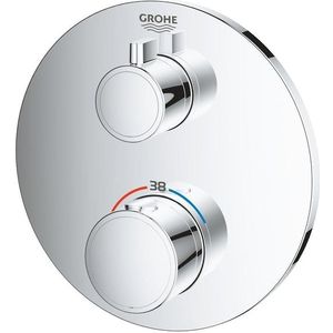 Grohe Grohtherm Inbouwthermostaat - 2 knoppen - zonder omstel - rond - chroom 24075000