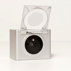 Nemo Spring Combibox schakeldoos met stopcontact IP44 grijs 14097