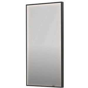 INK SP19 spiegel - 50x4x100cm rechthoek in stalen kader incl dir LED - verwarming - color changing - dimbaar en schakelaar - geborsteld metal black 8409131