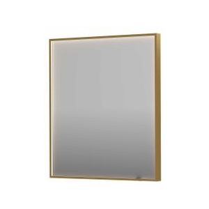 INK SP19 spiegel - 70x4x80cm rechthoek in stalen kader incl dir LED - verwarming - color changing - dimbaar en schakelaar - geborsteld mat goud 8409037