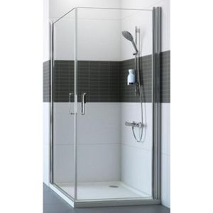 Huppe Classics 2 2 delig hoekinstap 90 90x190cm matzilver helder glas C23302087321