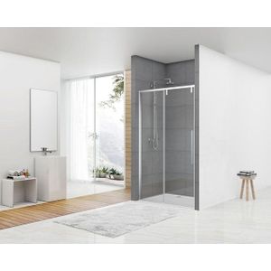 Van Rijn Products ST06 Softclose schuifdeur met 8mm helder glas 138x200cm inclusief greep chroom ST06300140