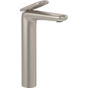 Villeroy & Boch Antao Eengreeps wastafelkraan - verhoogd - met Push-Open afvoergarnituur - Matt Brushed Nickel (RVS) TVW11100500064