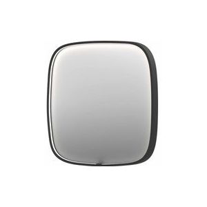 INK SP31 spiegel - 80x4x80cm contour in stalen kader incl dir LED - verwarming - color changing - dimbaar en schakelaar - mat zwart 8409820