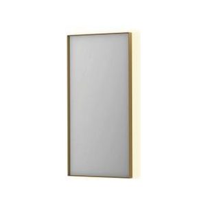 INK SP32 spiegel - 40x4x80cm rechthoek in stalen kader incl indir LED - verwarming - color changing - dimbaar en schakelaar - geborsteld mat goud 8410002