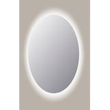 Sanicare Q-mirrors spiegel 80x120x3.5cm met verlichting Led warm white Ovaal glas SOAW.12080