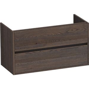 BRAUER Nexxt Wastafelonderkast - 100x46x55cm - 2 greeploze softclose lades - 1 sifonuitsparing - hout - black oak 1073BOG