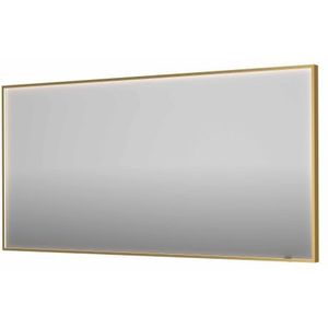 INK SP19 spiegel - 160x4x80cm rechthoek in stalen kader incl dir LED - verwarming - color changing - dimbaar en schakelaar - geborsteld mat goud 8409097