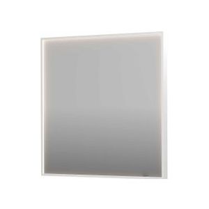 INK SP19 spiegel - 80x4x80cm rechthoek in stalen kader incl dir LED - verwarming - color changing - dimbaar en schakelaar - mat wit 8409046