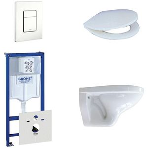 Adema Classico toiletset bestaande uit inbouwreservoir, toiletpot, toiletzitting en bedieningsplaat wit 0720003/0729205/4345100/0261520/