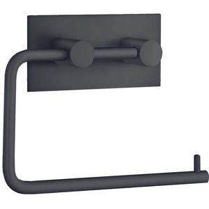 Smedbo Beslagsboden Toiletrolhouder - 13.4x10.5cm - zelfklevend - RVS Mat zwart BB1098