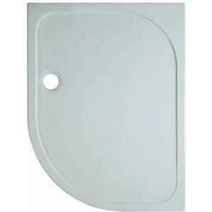 Crosswater Shower Tray douchebak 90x120x4.5cm offset rechts 90mm afvoer kwartrond polybeton wit SRQ91200RH