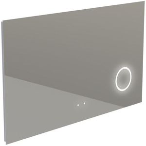 Thebalux Type H spiegel 120x70cm Rechthoek met verlichting en spiegelverwarming incl vergrotende spiegel led aluminium 4SP120019