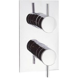 Crosswater Fusion douchekraan thermostatisch 21.5x12cm 2 functies met omstel inclusief inbouwdeel chroom sw639947/sw639983