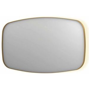 INK SP30 spiegel - 140x4x80cm contour in stalen kader incl indir LED - verwarming - color changing - dimbaar en schakelaar - geborsteld mat goud 8409772