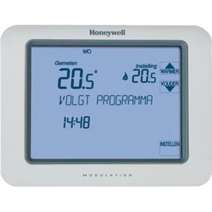 Honeywell Chronotherm klokthermostaat touch modulation met touchescreenbediening 7 31°C powerstealing zonder batterij wit TH8210M1003