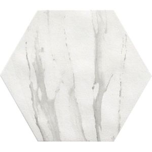 Fap Ceramiche wand- en vloertegel - 21.6x25cm - 9mm - Zeshoek - Marmerlook - wit mat SW07311425-1