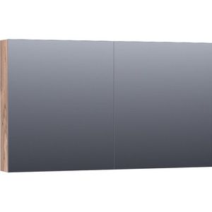BRAUER Dual Spiegelkast - 120x70x15cm - 2 links- rechtsdraaiende spiegeldeur - MFC - Almond SK-DU120AL