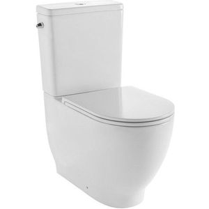 Nemo Spring Cascata toiletset staand 66.5x36x82cm zonder spoelrand met softclose toiletzitting en jachtbak porselein wit SKU 049037