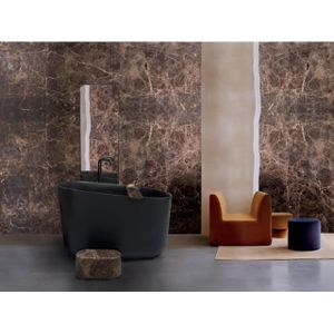 Detremmerie No limit vrijstaand bad - 133.8x73.8cm - solid surface - ovaal - mat zwart bajamz